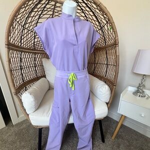 Figs Lavender Dew Scrubs Set (Rafaela size S & High waisted Yola size M Petite)